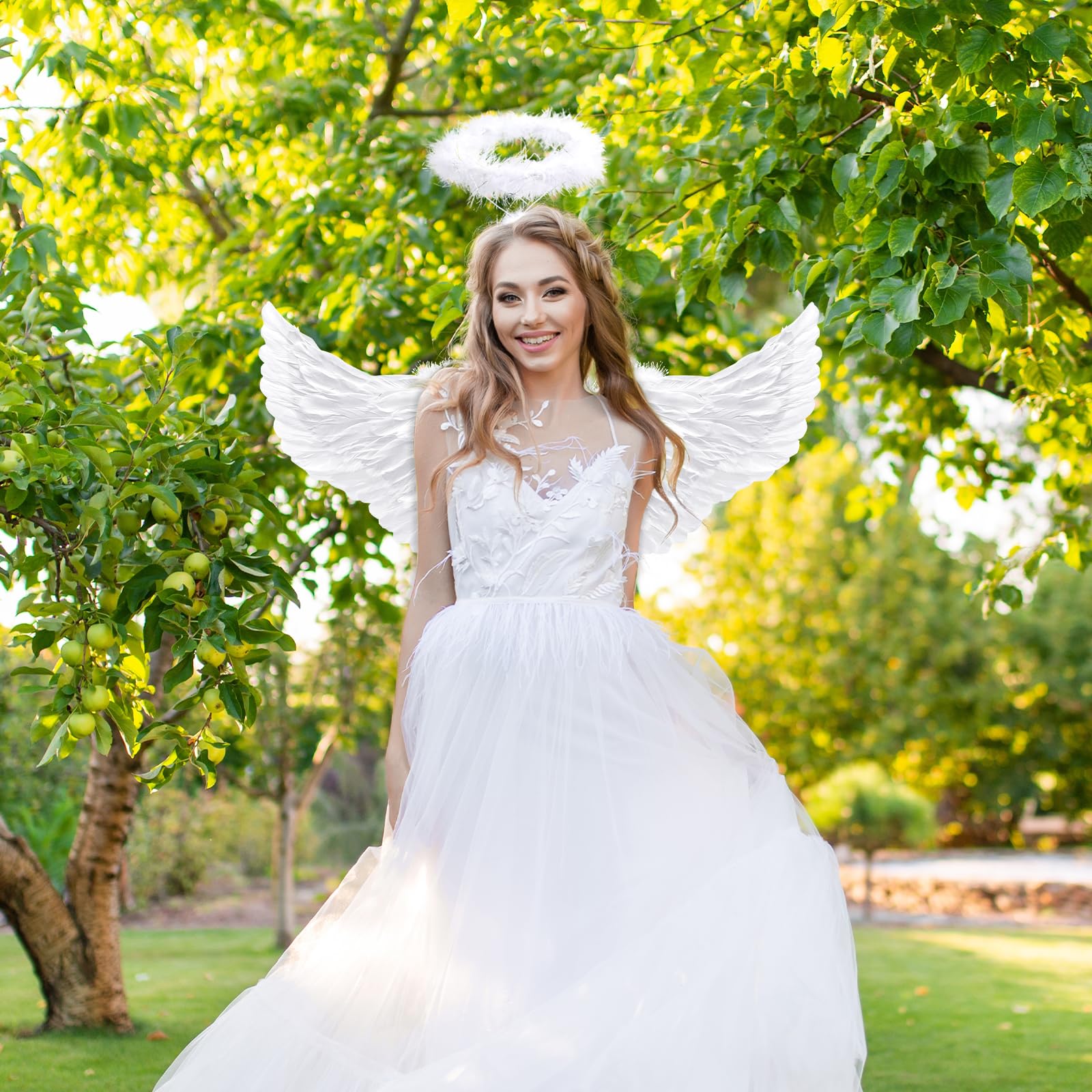 Buy Goenb Angel Wings, Angel Wings And Halo Devil Wings White